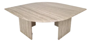 Travertine Coffee Table in Teardrop Shape, 1980s