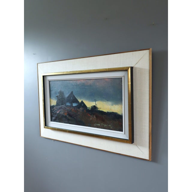 1960s Mid-Century Modern 'Fading Light' Swedish Original Landscape Oil Painting, Framed For Sale - Image 5 of 11