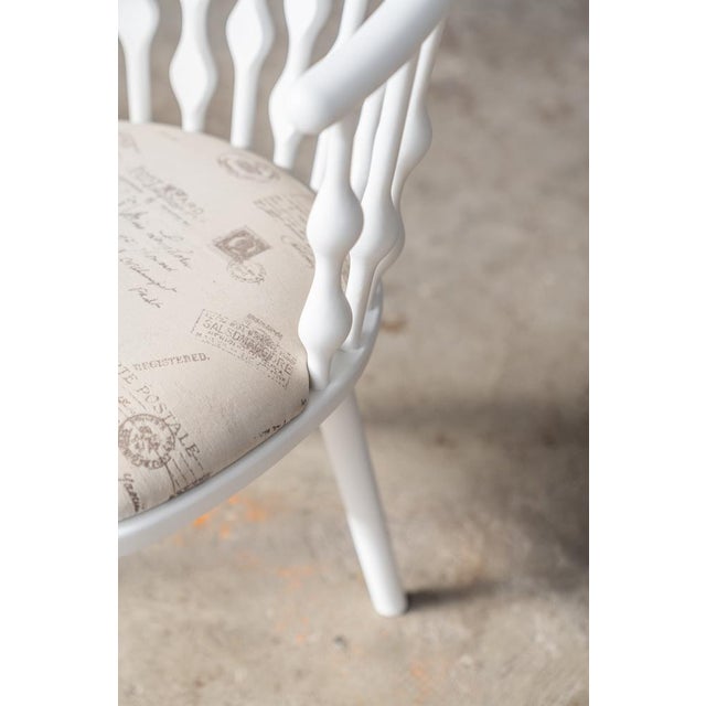 Painted Beech Chairs with Padded Fabric Seats, 1970s, Set of 6 For Sale - Image 12 of 18