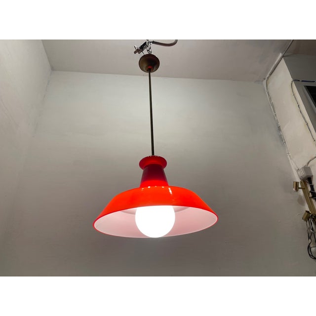 Red Murano Glass Pendant Lamp, 1950s For Sale - Image 11 of 15