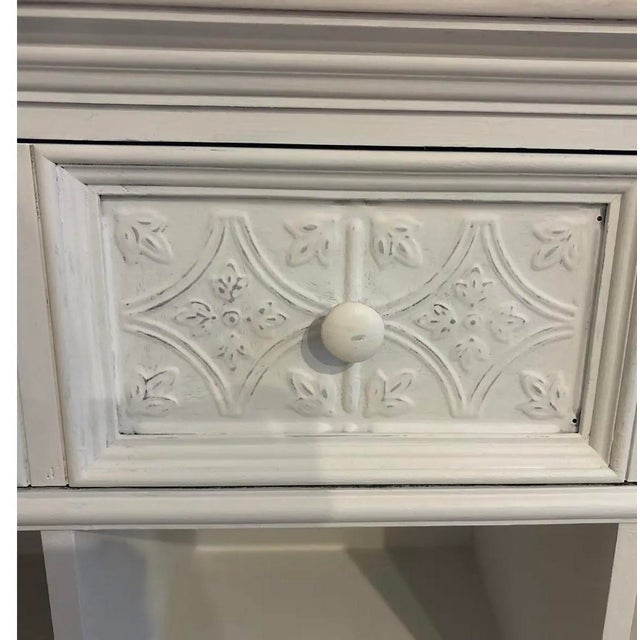 Wood Mid 20th Century Romweber Painted Credenza / Sideboard – Solid Wood, Carved Drawer Fronts For Sale - Image 7 of 8