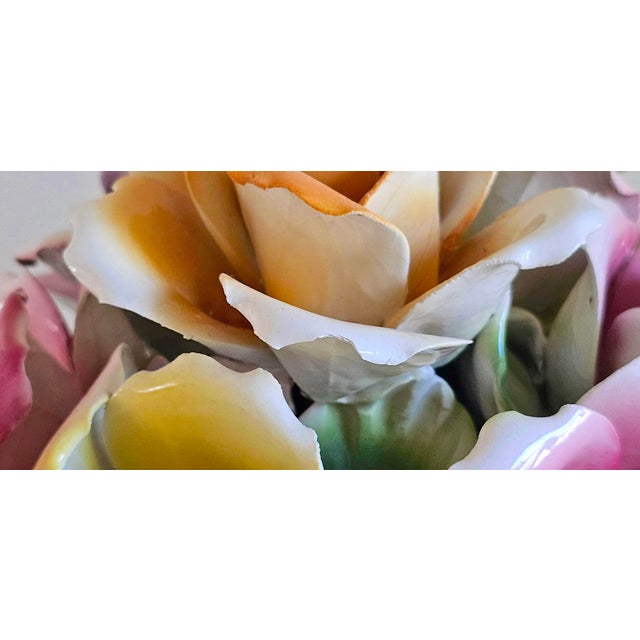 Vintage Italian Capodimonte Porcelain Rose Centerpiece Basket For Sale - Image 18 of 18