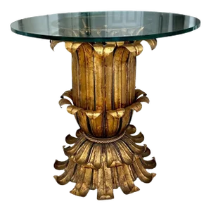 Italian Gilt Metal Hollywood Regency Side Table Table