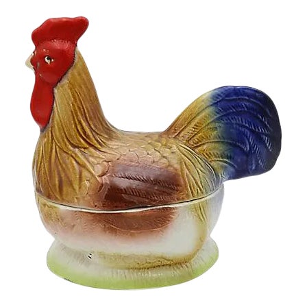 Midcentury French Rooster Pâté Tureen For Sale