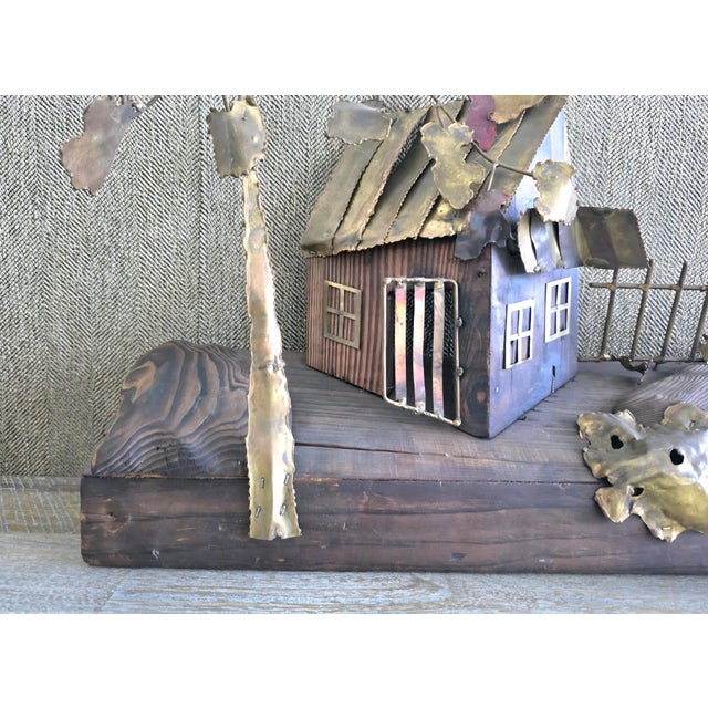 Mid-Century Modern Curtis Jere Style Metal Sculpture MCM Wall Display Country Farm One of Kind For Sale - Image 3 of 12