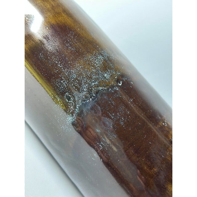 Ceramic Gertrud and Otto Natzler Tall Cylindrical Bottle, 1968 - 2 Pieces For Sale - Image 7 of 18