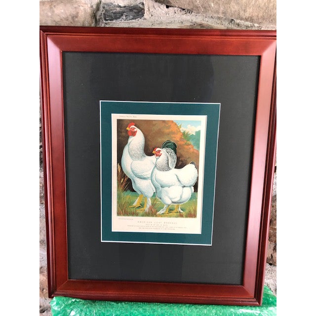 Sold unframed - Orig chomolithograph measures 8” x 10.75 with 1” hunter green matte and 3” black matte, making total...