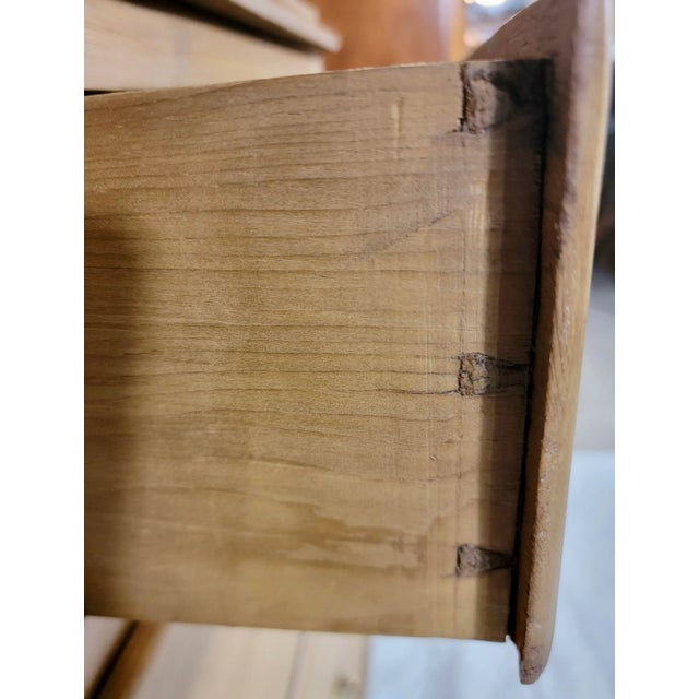 Yellow 1880’s English Pine 2 Over 2 Chest of Drawers With Brass Hardware For Sale - Image 8 of 11