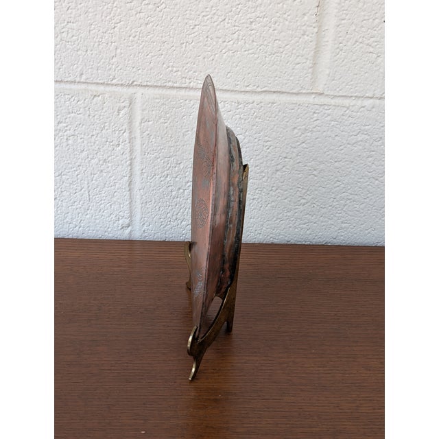 Persian Antique Middle Eastern Copper Plate For Sale - Image 3 of 5