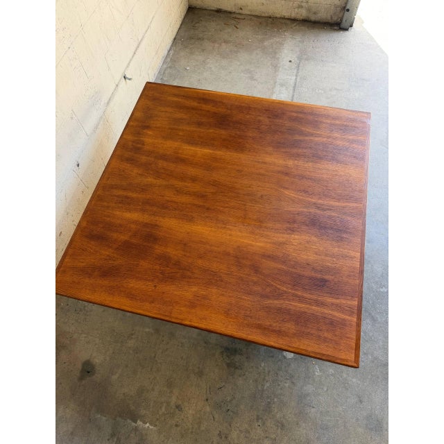 Wood Large Danish Mid Century Modern Oak Square Coffee Table Scandinavian Low Table For Sale - Image 7 of 9