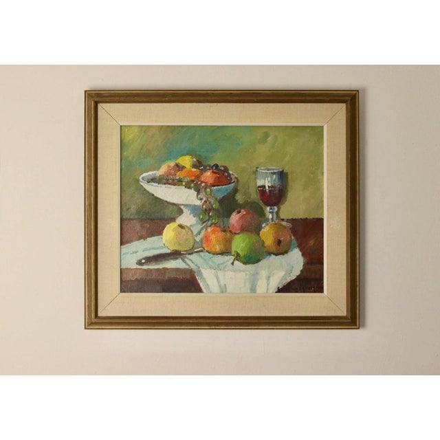 Eric Lundgren, Fruit Bowl, 1920s, Oil on Canvas For Sale - Image 10 of 11