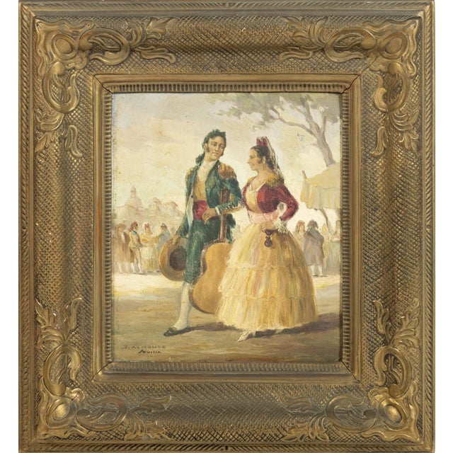 Jose Almonte, Figurative Composition, Oil Painting on Wood For Sale - Image 8 of 8