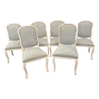 Vintage Mid Twentieth Century Harris Marcus Italian Made Faux Bois (Faux Wood) Set of Six Dining Chairs For Sale