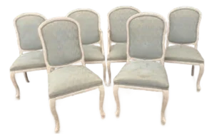 Vintage Mid Twentieth Century Harris Marcus Italian Made Faux Bois (Faux Wood) Set of Six Dining Chairs