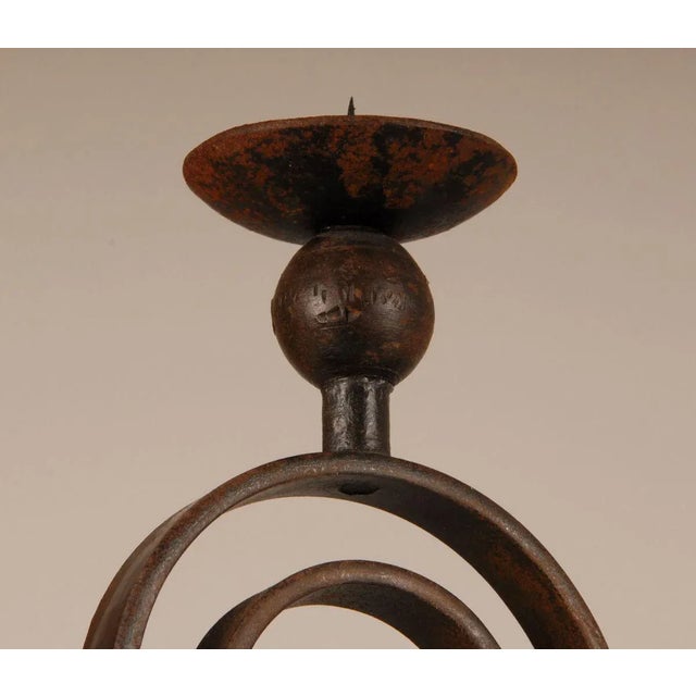 French Art Deco Wrought Iron Candleholder by Gilbert Poillerat, 1940s For Sale - Image 11 of 12