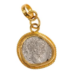 Roman Silver Severus Pendant W 22kt