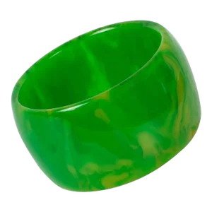 Bakelite Green Grass Marble Oversized Bangle Bracelet