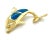 Late 20th Century Opal Inlay Dolphin 14k Yellow Gold Charm Pendant For Sale - Image 5 of 7