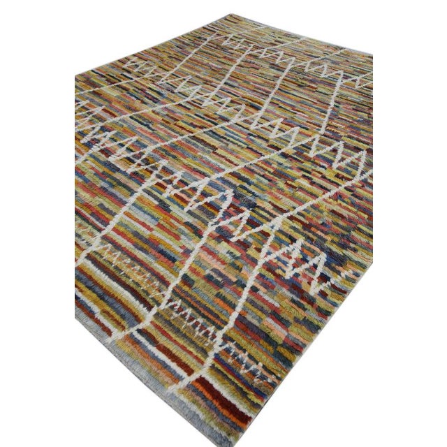 Textile Oriental Hand Knotted Rug Turkish Modern Tulu Rug 8'5" x 11' For Sale - Image 7 of 9