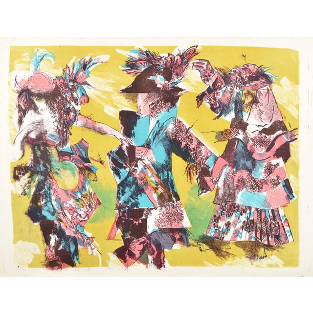 Malda Muizule, Abstract Composition, 1986, Lithograph, in Good conditions. Designed 1980 to 1989 This piece has an...