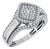 10K White Gold Round Baguette Diamond Square Head Sz 7 Designer Ladies Ring 3/4 Cttw For Sale