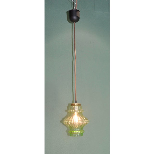 Green Glass Lamp, 1960s For Sale - Image 6 of 9