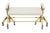 Mid Century Modern 3 Legged Bench With Two Metals and Off White Upholstery, Restored, 1950's For Sale - Image 11 of 11