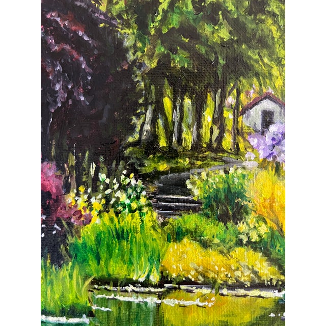 Emerald Contemporary Steve Schaaf Among the Water Lilies Oil Painting For Sale - Image 8 of 11
