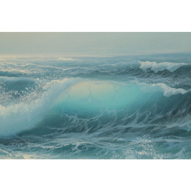 Mid 20th Century Large Mid-Century Vintage California Ocean Beach Seascape Plein Air Painting, Framed For Sale - Image 5 of 15