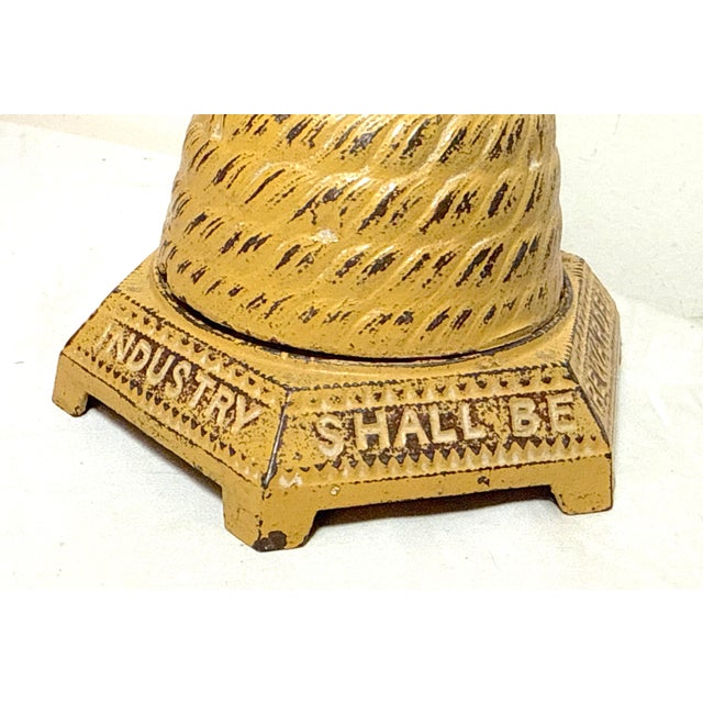 Antique Rare Early 1900's Industry Shall Be Rewarded Bee Hive Coin Still Bank For Sale - Image 11 of 13