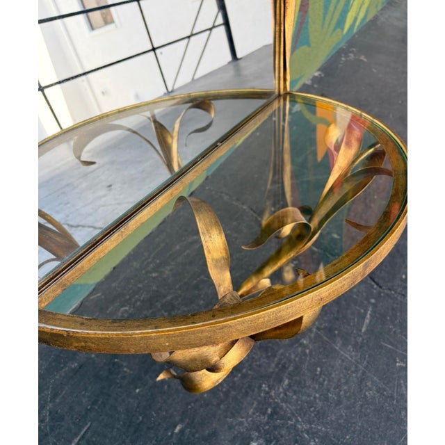 Italian LaBarge Floral Gilt Hall Mirror For Sale - Image 9 of 11