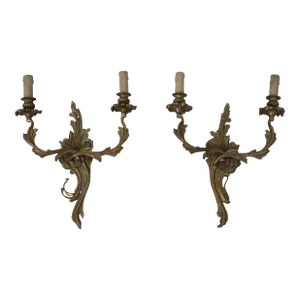 Pair French Style Brass Lighted Candelabras