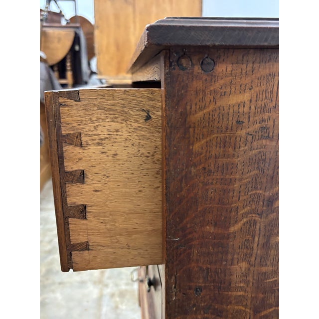 19th Century Antique English Oak Chest of Drawers For Sale - Image 5 of 11
