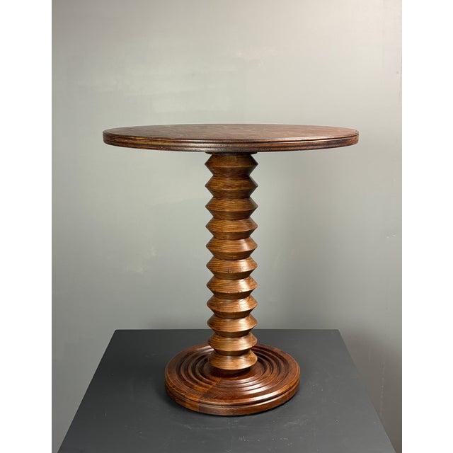 Mid-Century French Brutalist Turned Wood Winepress Side Table in the style of Charles Dudouyt, 1950s For Sale - Image 11 of 16