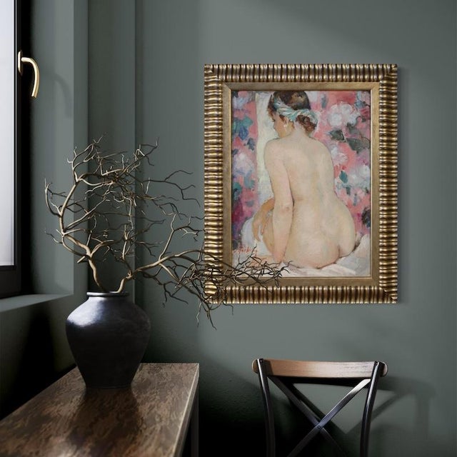 French Artist, Female Nude, 1950, Oil on Canvas For Sale - Image 8 of 13