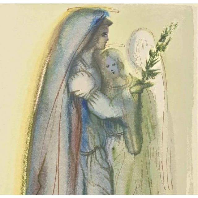 Modern Salvador Dali, Beatrice and Rachele, Woodcut, 1963 For Sale - Image 3 of 4