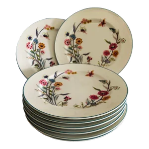 Vintage Jardin by Andrea " Sedek" Pattern Porcelain Plates S/8