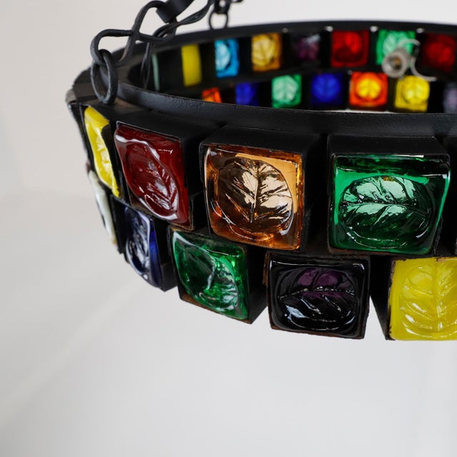 Mid-Century Modern 1970s Hand Blown Glass Chandelier by Feders For Sale - Image 3 of 9