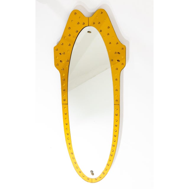 Cristal Arte 1960s Tall Cristal Arte Modernist Wall Mirror For Sale - Image 4 of 8