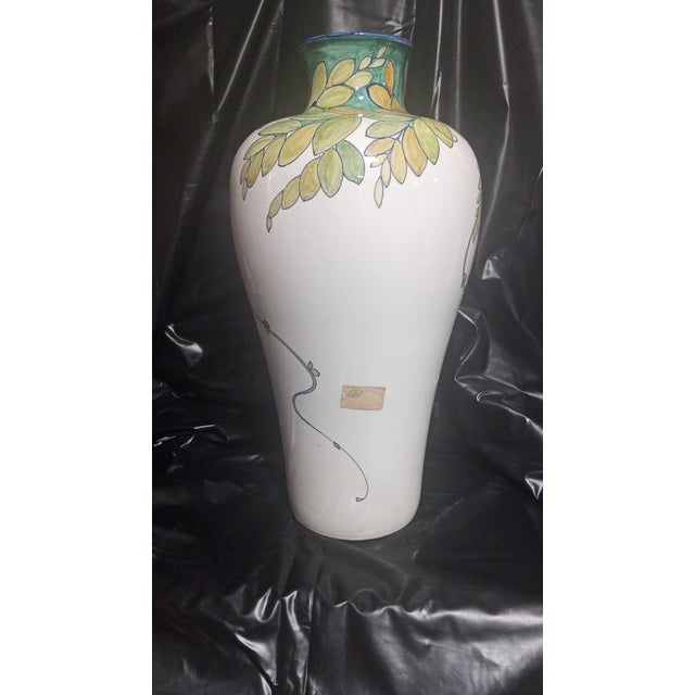 Large Hand-Painted Vase from Cerámicas Benlloch Manises, Spain, 1980s For Sale - Image 6 of 9