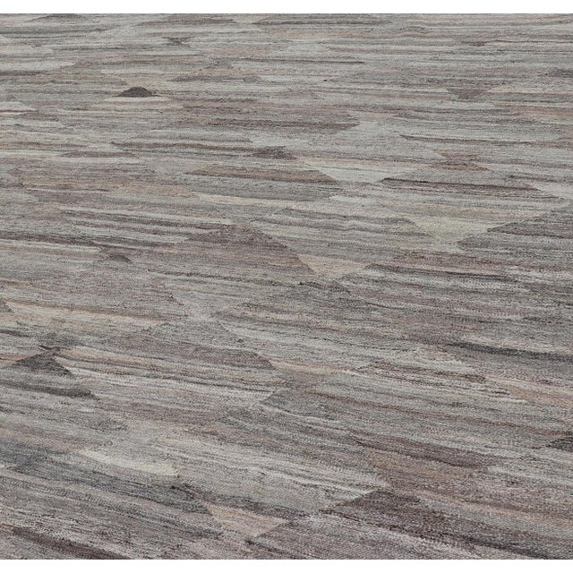 Grey Geometric Modern Kilim Rug by Keivan Woven Arts, 8'6" X 11'3" For Sale - Image 9 of 11