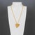 1990s Christian Lacroix Gilt Metal and Pink Jeweled Brutalist Heart Pendant Necklace For Sale - Image 5 of 11