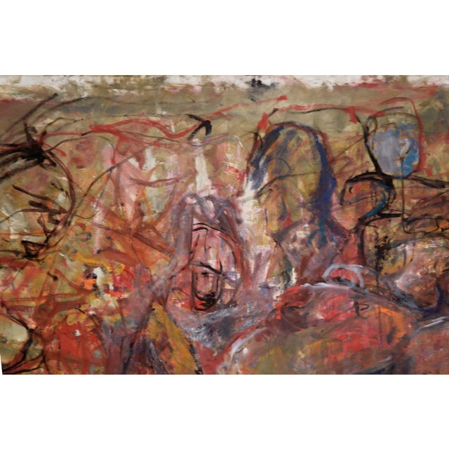 Textile Vintage Large Scale Neo-Expressionist Figurative Oil Painting by Daniel David Fuentes For Sale - Image 7 of 8