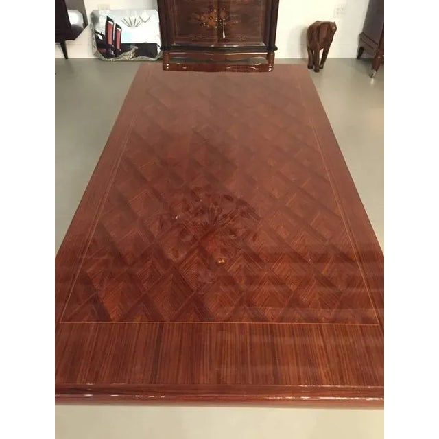 Wood French Art Deco Dining Table For Sale - Image 7 of 8