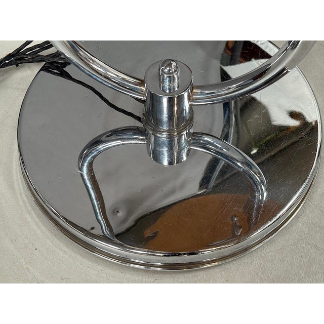 Chrome Floor Lamp with Side Table by Jindřich Halabala for Up Zavody, 1930s For Sale - Image 7 of 8