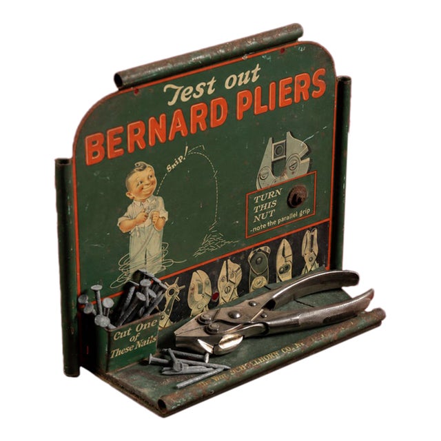Antique Bernard Pliers Countertop Point-of-Sale Display For Sale
