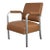 Mid-Century Machine-Age Brushed Aluminum Leather Armchair For Sale