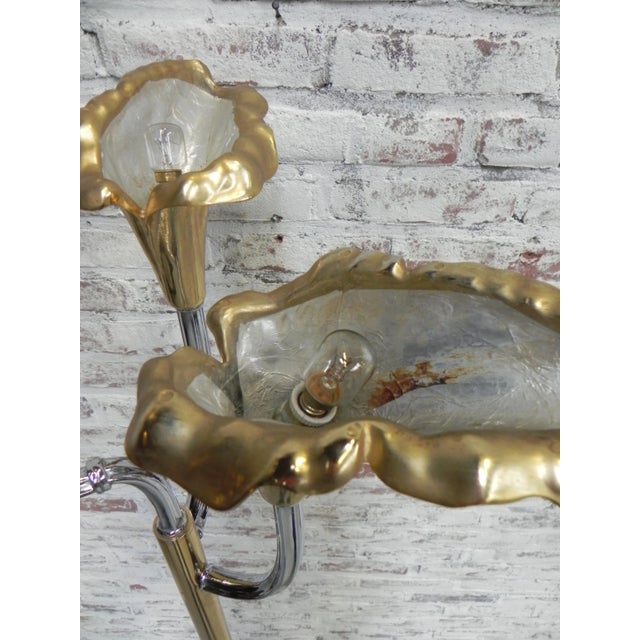Gold Vintage Italian Calla Lily Floor Lamp For Sale - Image 8 of 18
