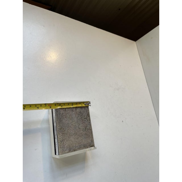 Silver Art Deco Revival Acrylic Glass Box from WMF Germany, 1970s For Sale - Image 8 of 10