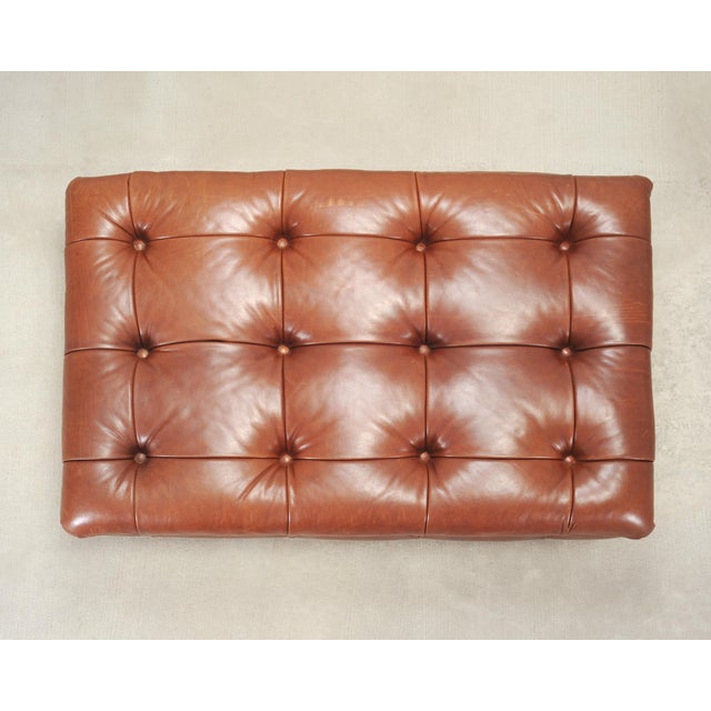 Ralph Lauren Ralph Lauren English Brierly Leather Writer's Ottoman 4 Ft For Sale - Image 4 of 18